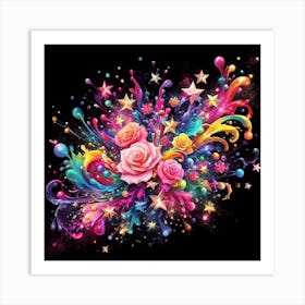 Colorful Roses 2 Art Print