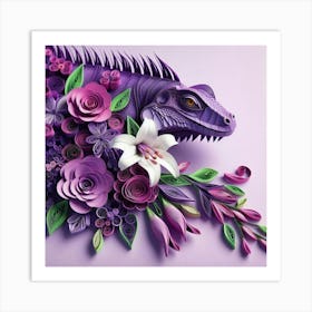 Purple Iguana 2 Art Print