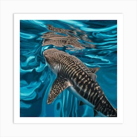 Shark In The Water Art Print