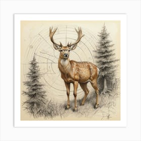 Deer In The Woods 132 Art Print