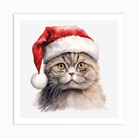 Santa Claus Cat 27 Art Print