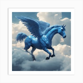 Unicornio Azul Art Print