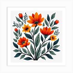 Orange Flowers Art Print