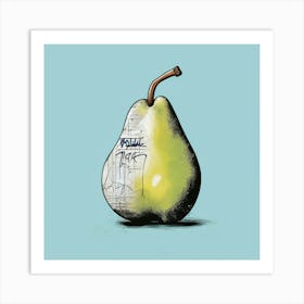 Pear With Graffiti Art Print