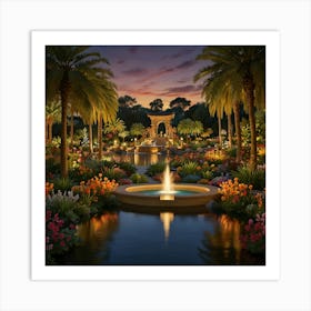 Garden At Dusk 1 Art Print