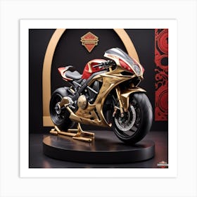 Gold Motorcycle Art Print