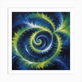 Oil Painting A Striking Abstract Fractal pattern Art Print