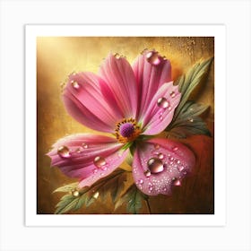 Pink Cosmos Flower Art Print