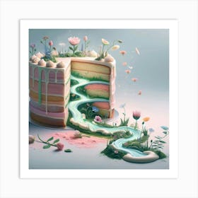 Cake With A Stream Art Print