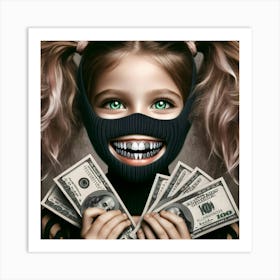 Little Girl With Money Art Print