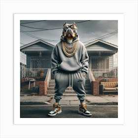 Dog On The Street Art Print