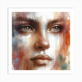 Watercolor Of A Woman'S Face 29 Art Print