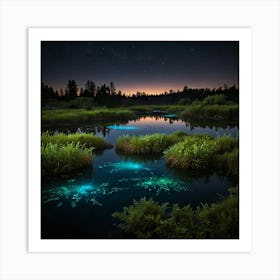 Frogs In The Marsh Art Print