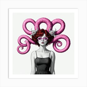 Octopus Girl Art Print