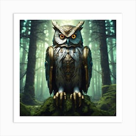 Owl In The Forest 47 Art Print