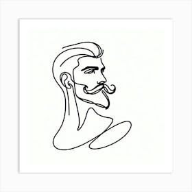 Portrait Of A Man With Mustache Art Print