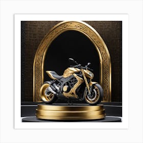 Gold Motorcycle 2 Art Print