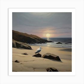 Seagull On The Beach 1 Art Print