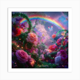 Rainbows In The Garden Art Print