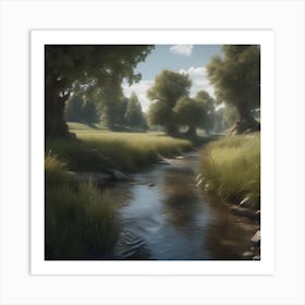 Stream In A Forest 4 Art Print