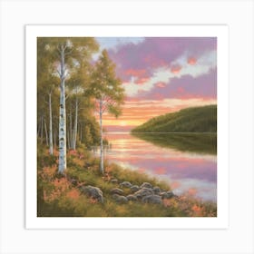 Sunset By The Lake 2 Art Print