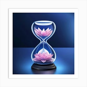 Hourglass With Lotus Flower Art Print