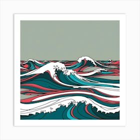 Landscape Waves Abstract 2 Art Print