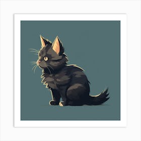 Black Kitten Art Print