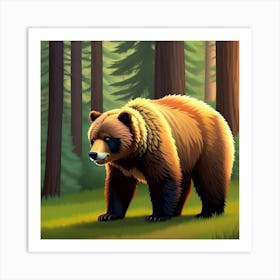 Bear in the woods Art Print