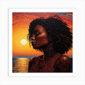 Sunset Girl Art Print