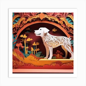 Dog In The Forest Art Print