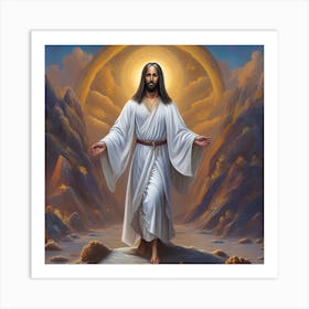 Jesus In The Desert Art Print
