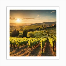 Sunset In Tuscany 4 Art Print