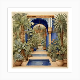 Garden In Morocco art print Art Print