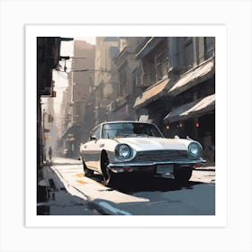 Classic Car In The City 2 Art Print