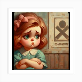 Little Girl With A Sign Poster