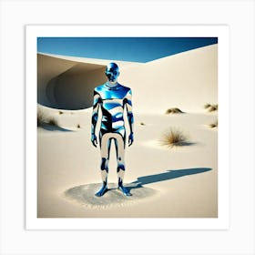 Blue Man In The Desert 2 Art Print