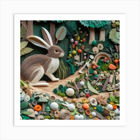 Rabbit In The Woods 1 Art Print