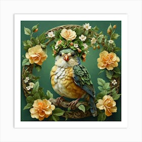 Bird In A Wreath 1 Art Print