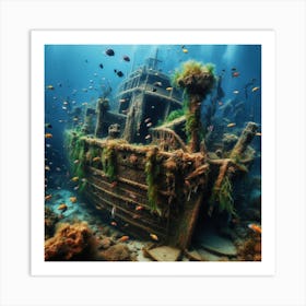 Shipwreck Underwater Art Print