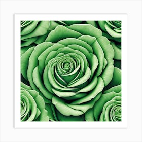 Green Roses 1 Art Print