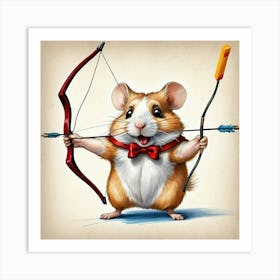 Hamster With Bow And Arrow 5 Art Print