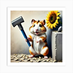 Hammer Hamster Art Print