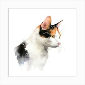 Japanese Bobtail Cat Portrait Art Print