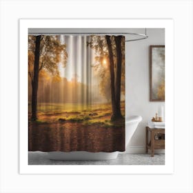 Sunrise In The Forest Shower Curtain Art Print