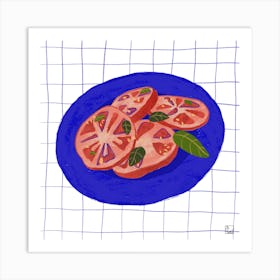 Healthy Tomato Salad Square Art Print