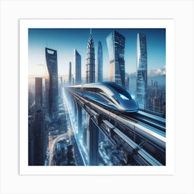 Futuristic Train 3 Art Print