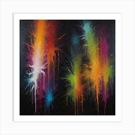 Rainbow Splashes Art Print