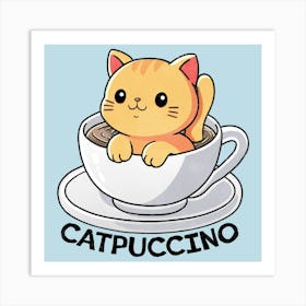 Catpucino Art Print