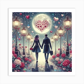 Valentine'S Day brick road Art Print